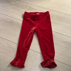 NWOT Janie and Jack red velour pants